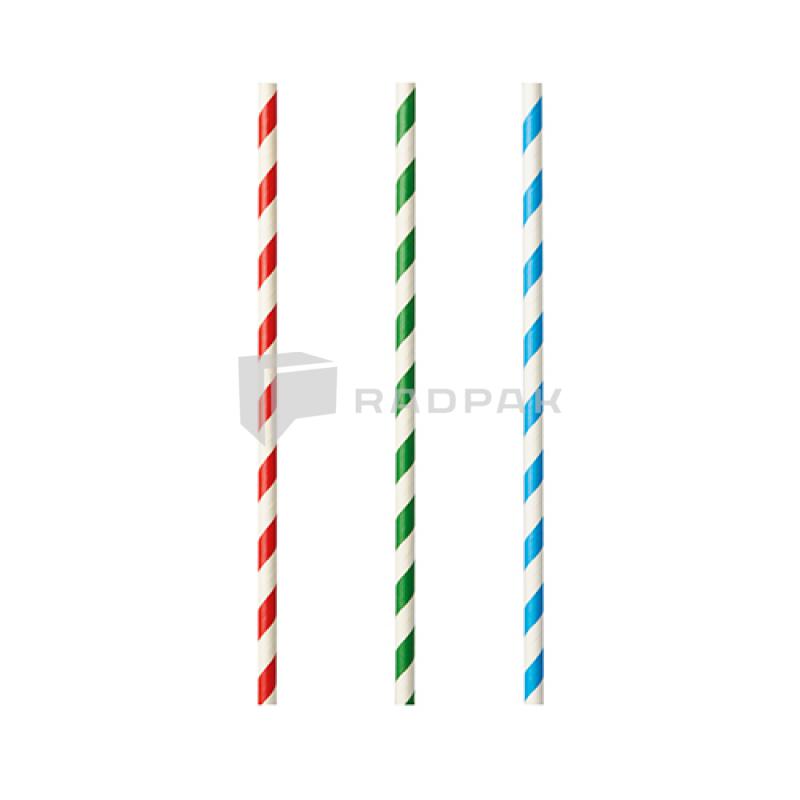 SŁOMKI PAPIEROWE 8MM/21CM KOLOROWE PASKI SHAKE GREEN FROG A100