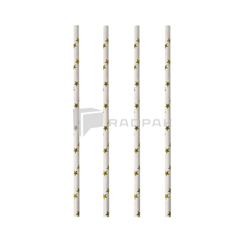 SŁOMKI PAPIEROWE 6MM/20CM GWIAZDKI 87515 A100