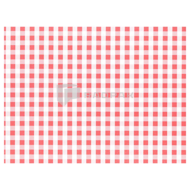 ZESTAW PODKŁADEK NA STÓŁ Z PAPIERU CZERWONA KRATA 30X40CM 84346 A100