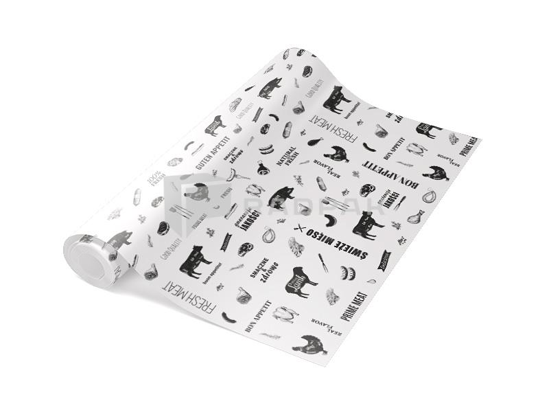 PAPIER+ PE BIAŁY 35CM/10KG 17585 NADRUK MIĘSO