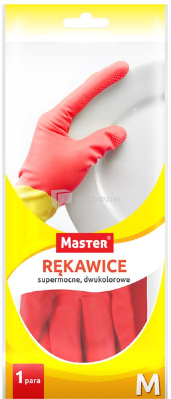 RĘKAWICZKI GOSPODARCZE DWUKOLOROWE, GUMOWE MASTER