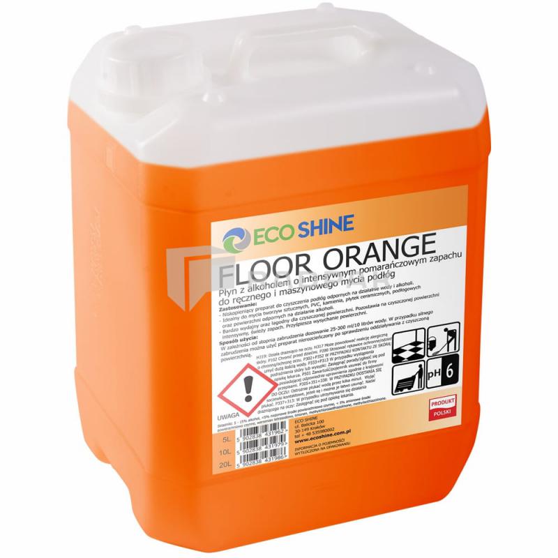 FLOOR ORANGE PŁYN Z ALKOHOLEM DO MYCIA PODŁÓG O ZAPACHU POMARAŃCZY 5L 