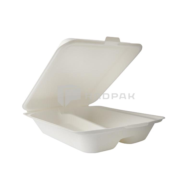 POJEMNIKI 2-DZIELNE Z TRZCINY CUKROWEJ 21X19,2X6,1CM 45533 A50