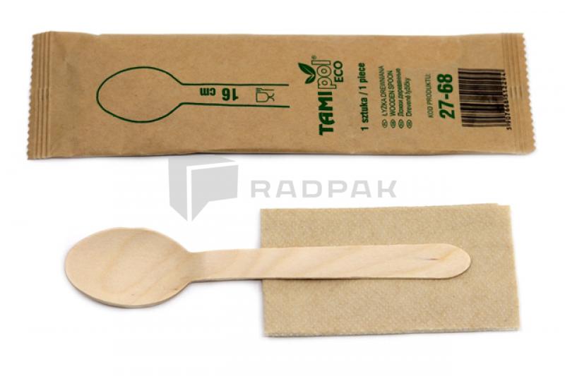 ŁYŻKA DREWNIANA 16CM ZAPAPIERKOWANA 27-68 A50 (1)