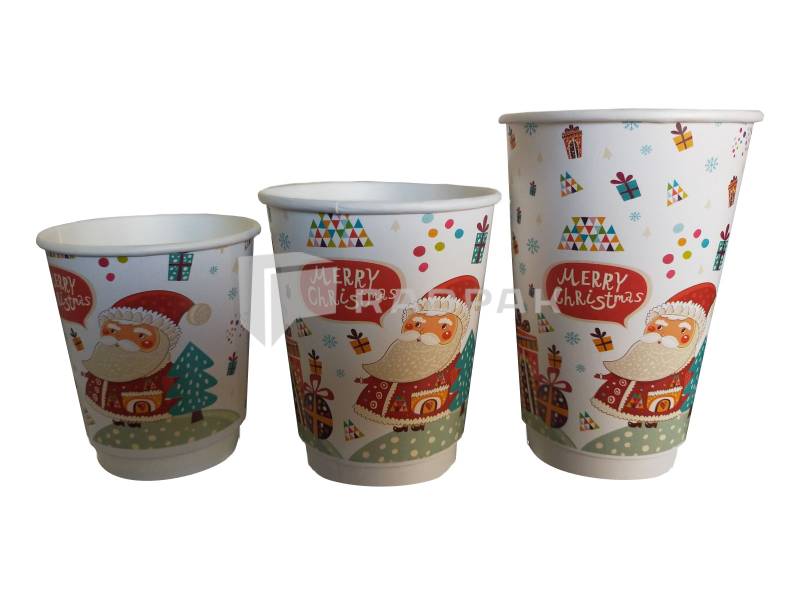 KUBEK PAPIEROWY TERMICZNY ŚWIĄTECZNY 300ML 90MM A25