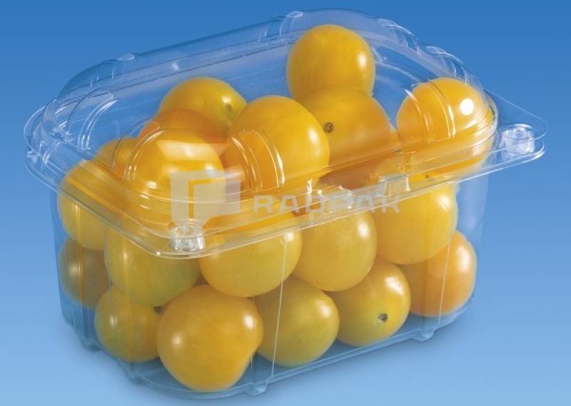 POJEMNIK NA OWOCE 250G Z PRZYKRYWKĄ ZAWIASOWĄ F-250/CL-75 PET A1200