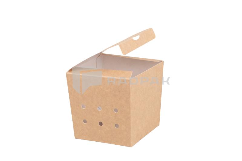 POJEMNIK KARTONOWY Z OTWORAMI NA FRYTKI 85X85X95MM A100