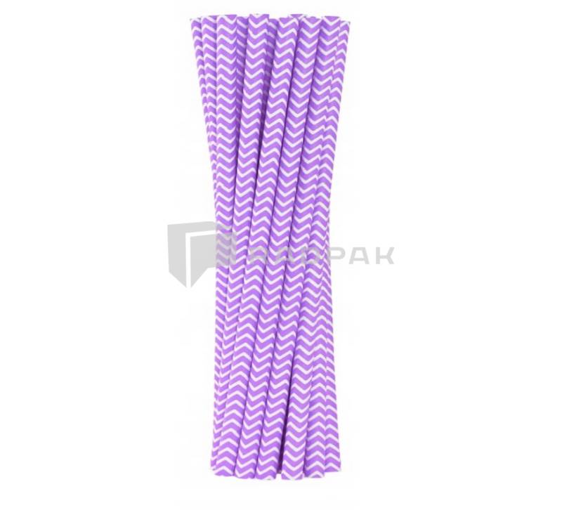 SŁOMKI PAPIEROWE 8MM/23CM ZYGZAKI FIOLETOWE A100