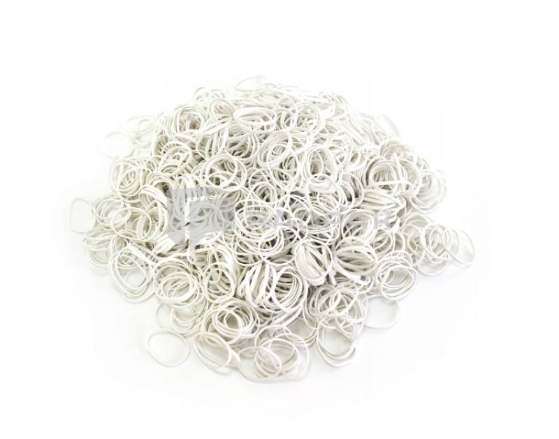 GUMKI RECEPTURKI 30X1,5X1,5MM BIAŁE 1KG