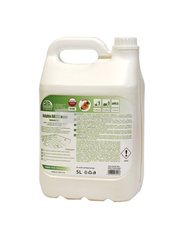 DOLPHIN BASIC NANO ORANGE 5L PŁYN DO MYCIA WSZYSTKICH RODZAJÓW PODŁÓG