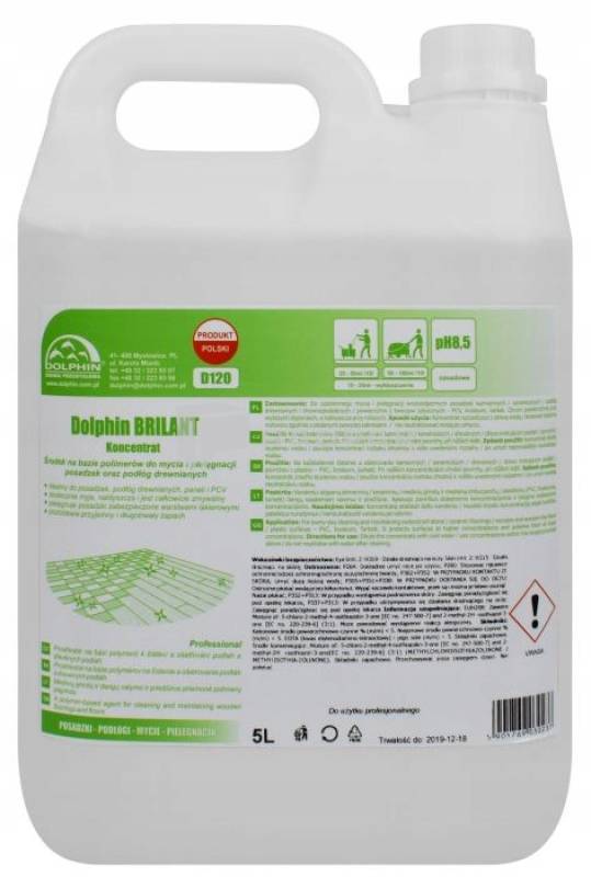 DOLPHIN BRILANT 5L PŁYN DO MYCIA PANELI, DREWNA, PCV  ANTYPOŚLIZGOWY 5L