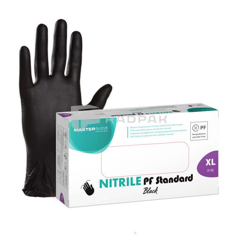 RĘKAWICZKI NITRYLOWE CZARNE XL A100