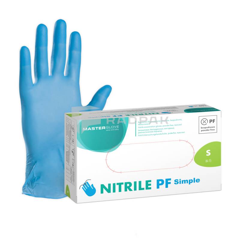 RĘKAWICZKI NITRYLOWE BEZPUDROWE NIEBIESKIE S