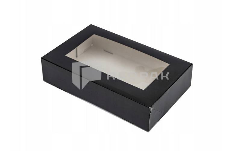 PUDEŁKO  NA SUSHI CZARNE Z OKNEM 190X130X50mm P9783 50szt (1)