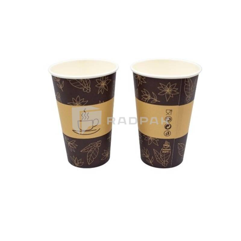 KUBEK PAPIEROWY Z NADRUKIEM 0%PLASTIC WD 420ML 90mm 50szt (1)