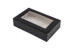 Obrazek dla: PUDEŁKO  NA SUSHI CZARNE Z OKNEM 190X130X50mm P9783 50szt