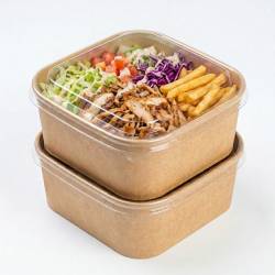 Obrazek dla: POJEMNIK PAPIEROWY KWADRATOWY KRAFT 750ML POTCART754C 50szt 