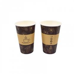 Obrazek dla: KUBEK PAPIEROWY Z NADRUKIEM 0%PLASTIC WD 180ML 70mm  50szt